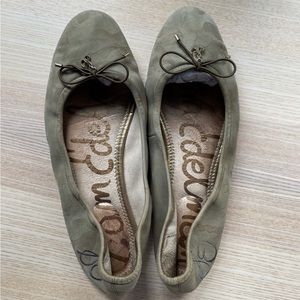 Leather camo-print flats.